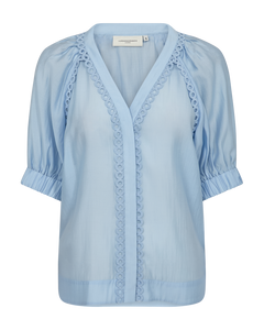 CMMOLLY – HEMD MIT CUT-AND-SEW-SPITZE IN BLAU
