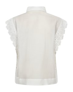 CMMOLLY – HEMD MIT CUT-AND-SEW-SPITZE IN WEISS