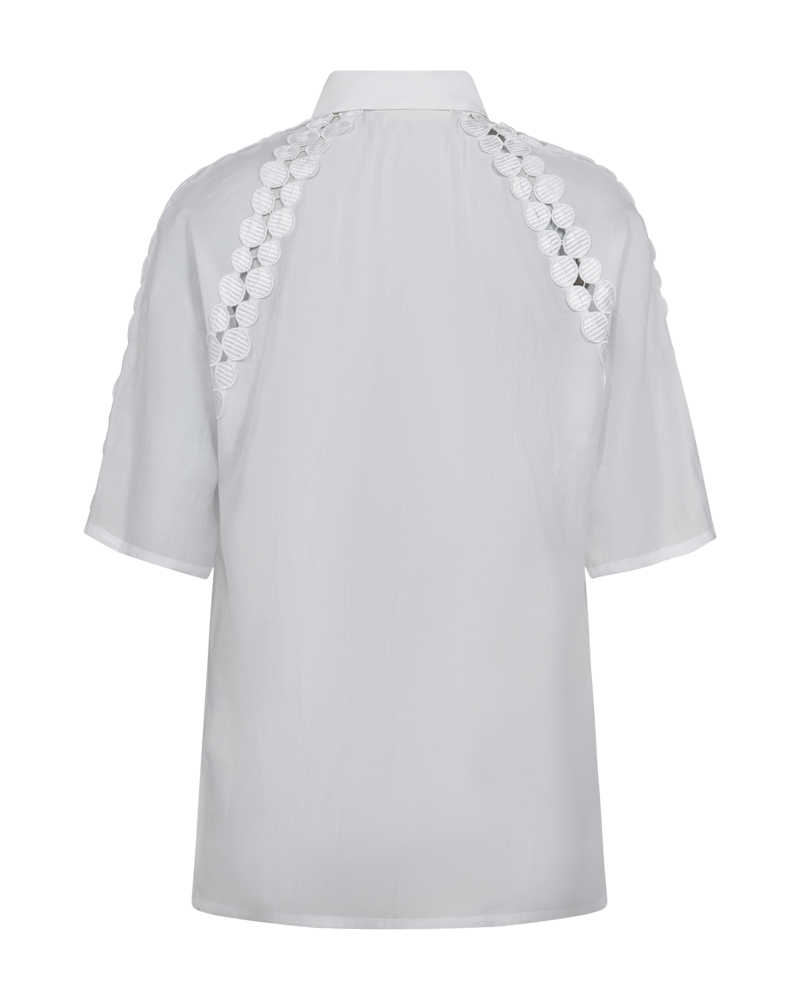 CMMOLLY – HEMD MIT CUT-AND-SEW-SPITZE IN WEISS