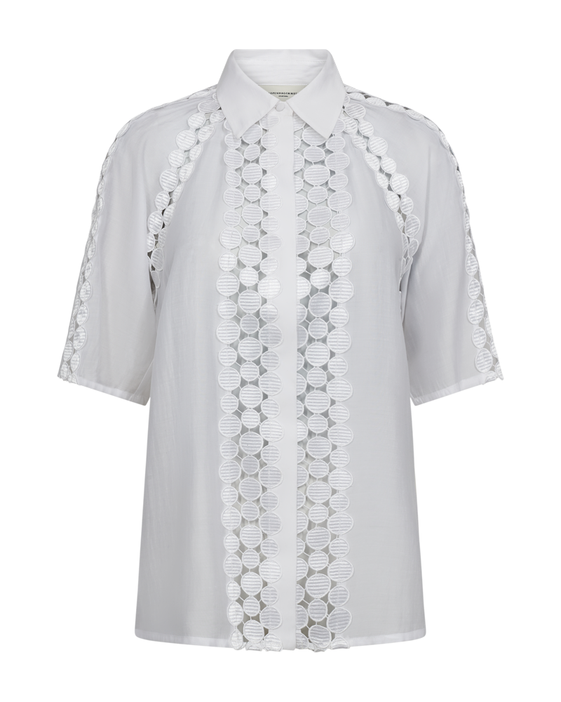 CMMOLLY – HEMD MIT CUT-AND-SEW-SPITZE IN WEISS