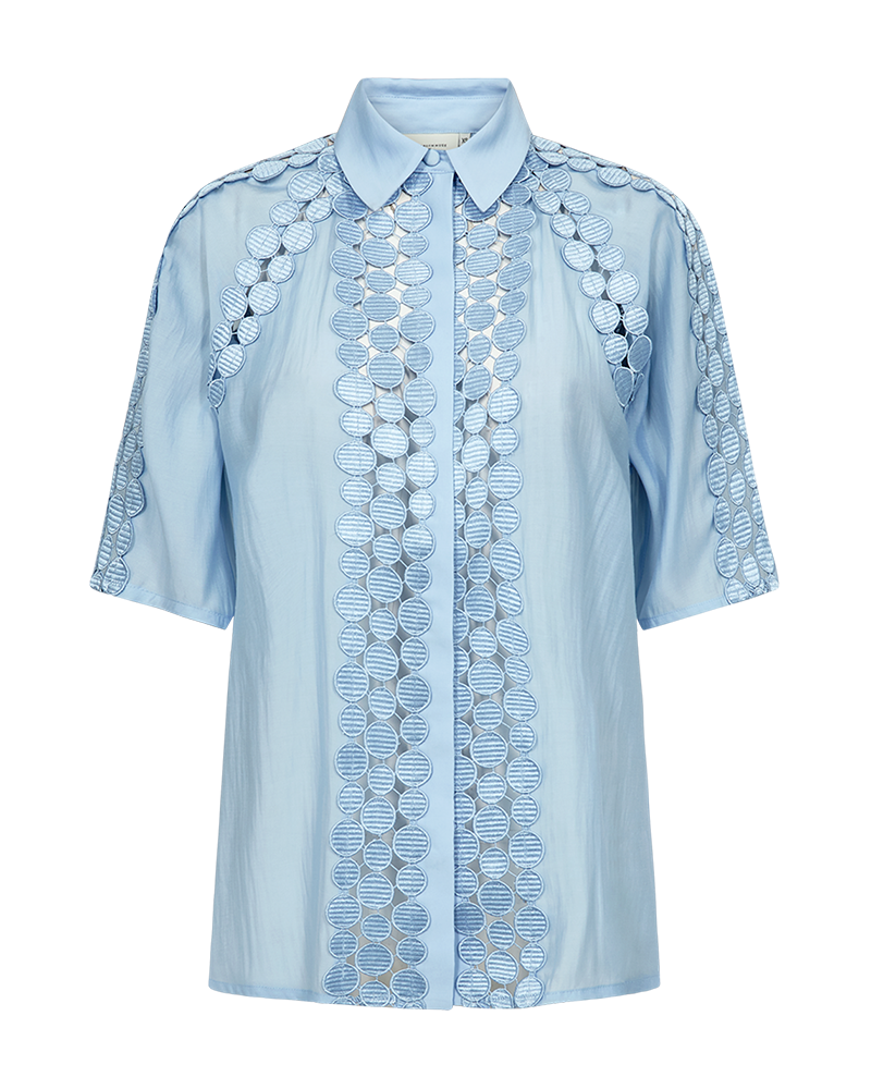 CMMOLLY – HEMD MIT CUT-AND-SEW-SPITZE IN BLAU