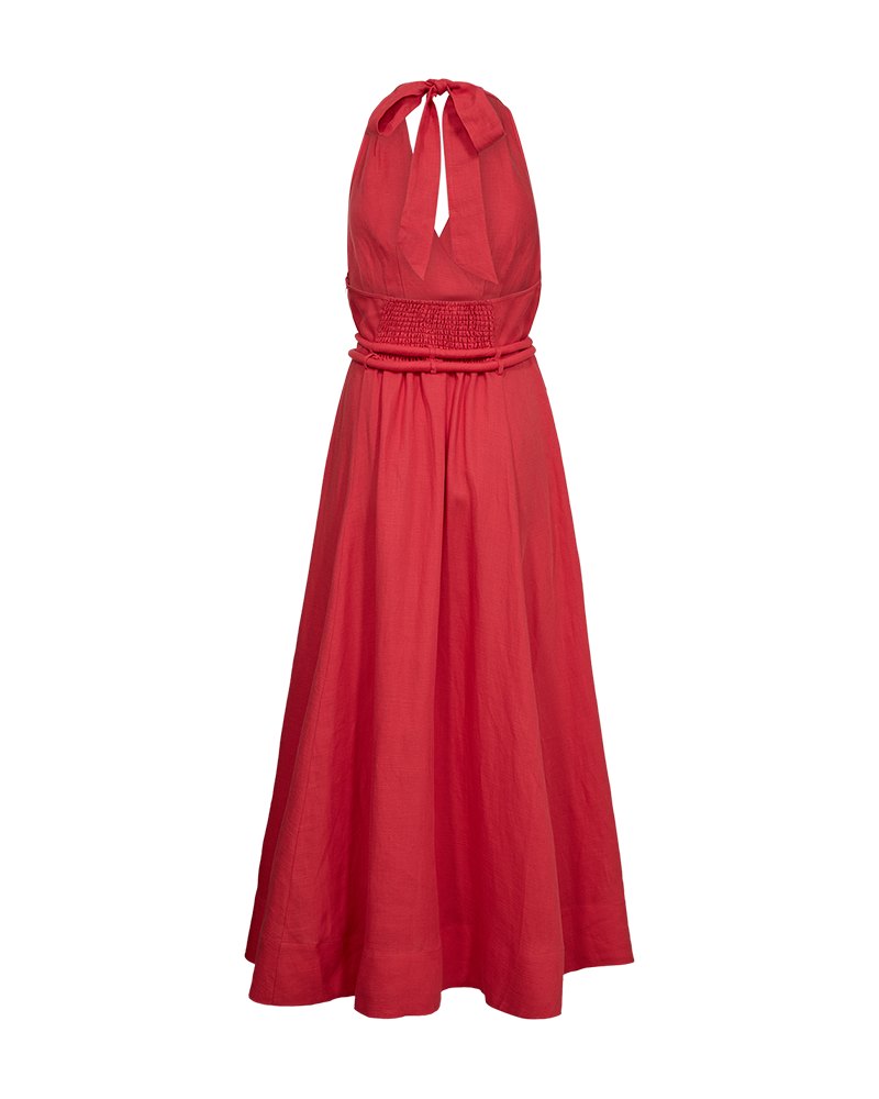 CMNATULI – KLEID MIT HALTERNECK IN ROT