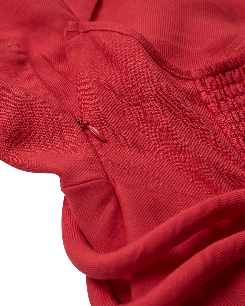 CMNATULI – KLEID MIT HALTERNECK IN ROT