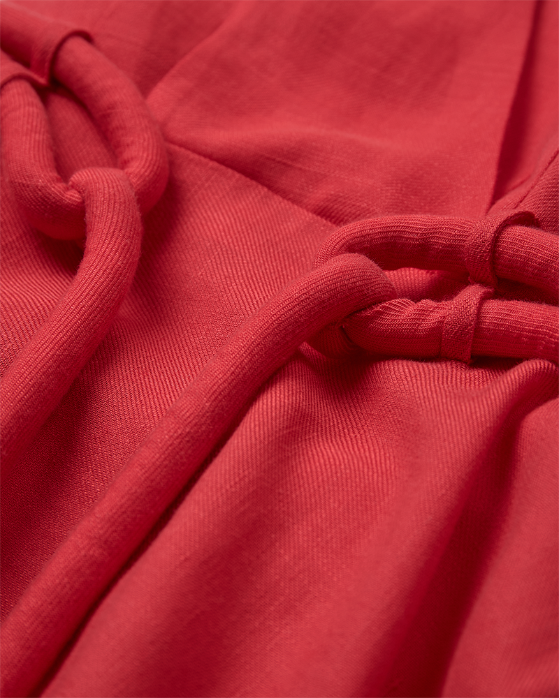 CMNATULI – KLEID MIT HALTERNECK IN ROT