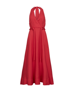 CMNATULI – KLEID MIT HALTERNECK IN ROT