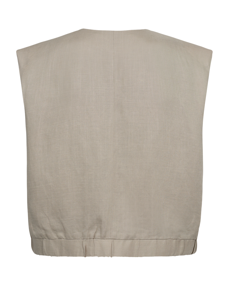CMNATULI – WESTE MIT ELASTISCHEM SAUM IN BEIGE