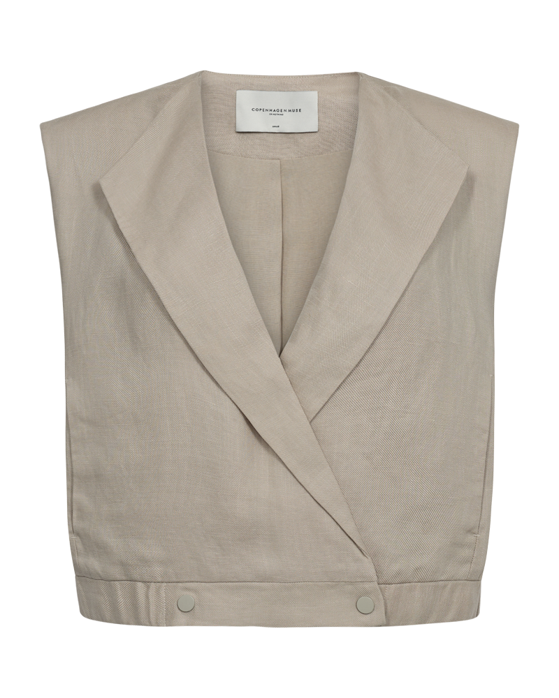 CMNATULI – WESTE MIT ELASTISCHEM SAUM IN BEIGE