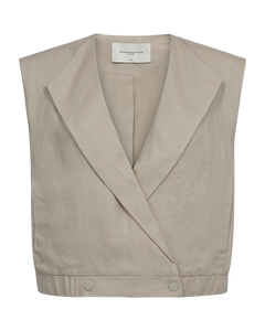 CMNATULI – WESTE MIT ELASTISCHEM SAUM IN BEIGE