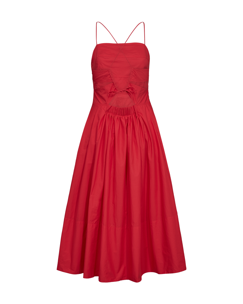 CMPOPLIN – KLEID MIT CUT-OUTS IN ROT