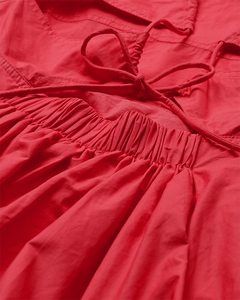 CMPOPLIN – KLEID MIT CUT-OUTS IN ROT