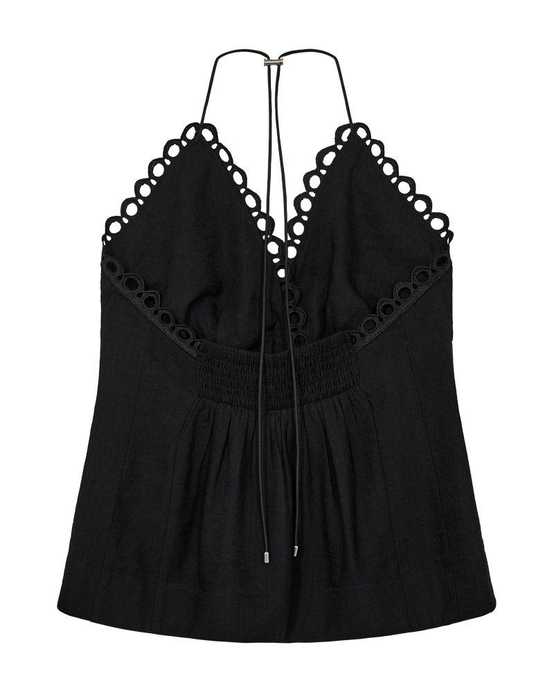 CMASLEAH – TOP MIT CUT-AND-SEW-SPITZE IN SCHWARZ