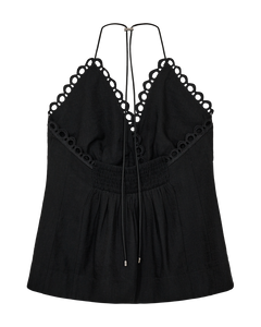 CMASLEAH – TOP MIT CUT-AND-SEW-SPITZE IN SCHWARZ