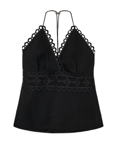 CMASLEAH – TOP MIT CUT-AND-SEW-SPITZE IN SCHWARZ