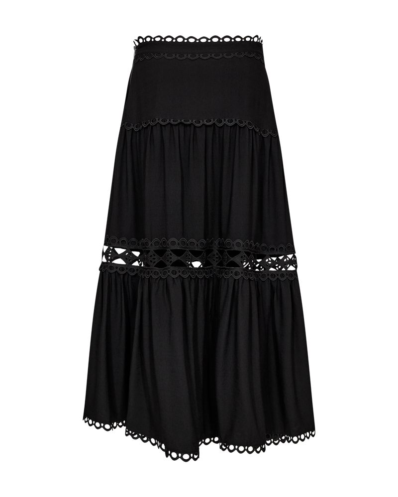 CMASLEAH – ROCK MIT CUT-AND-SEW-SPITZE IN SCHWARZ