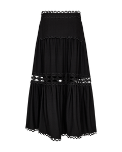 CMASLEAH – ROCK MIT CUT-AND-SEW-SPITZE IN SCHWARZ