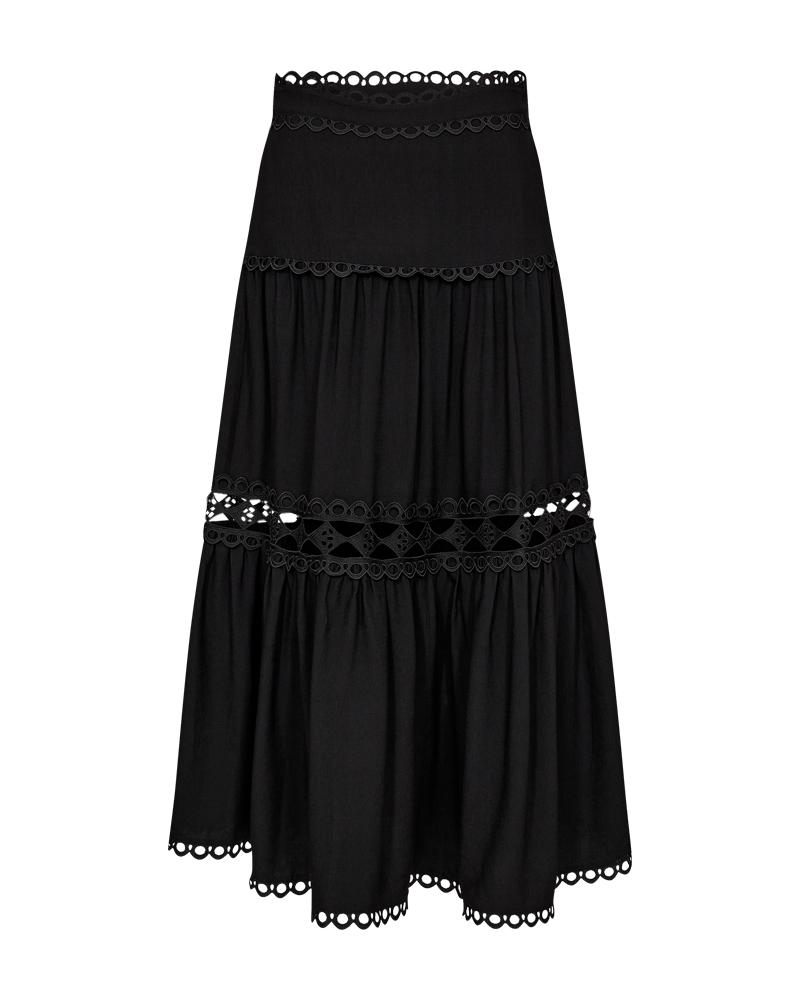 CMASLEAH – ROCK MIT CUT-AND-SEW-SPITZE IN SCHWARZ