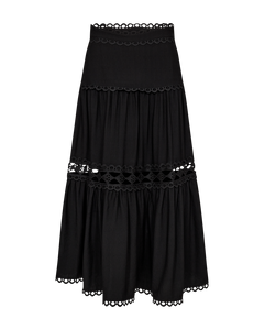 CMASLEAH – ROCK MIT CUT-AND-SEW-SPITZE IN SCHWARZ