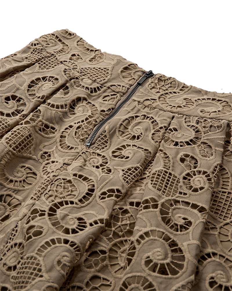 CMLANLY - ROCK MIT SPITZE IN BEIGE