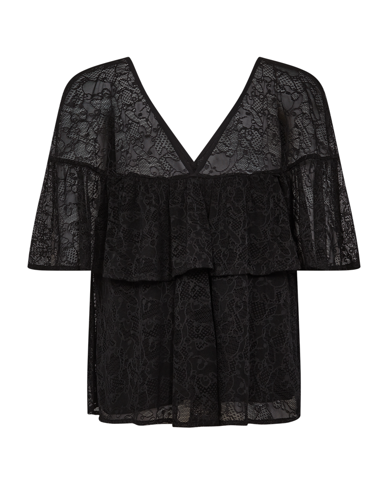 CMEA - SPITZENBLUSE IN SCHWARZ