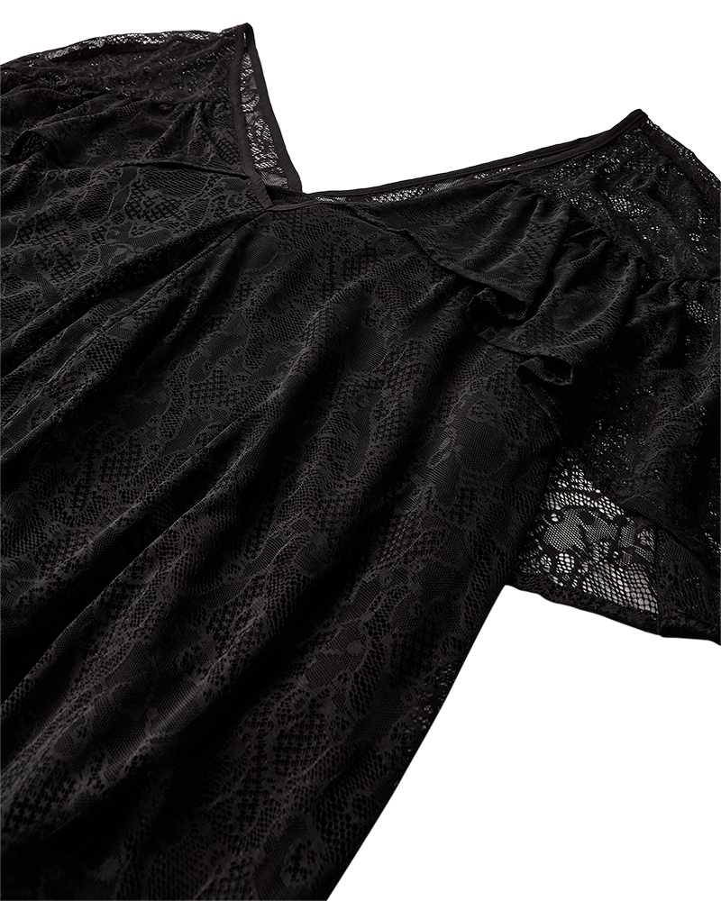 CMEA - SPITZENBLUSE IN SCHWARZ