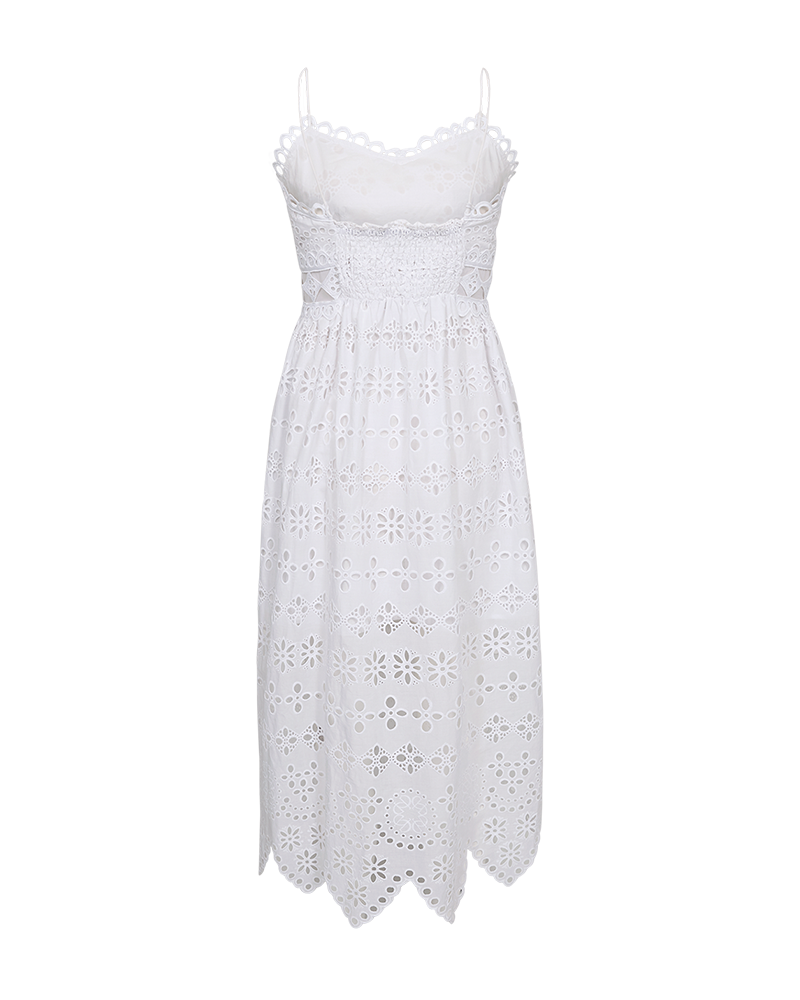 CMGIA – KLEID MIT SPITZE IN WEISS