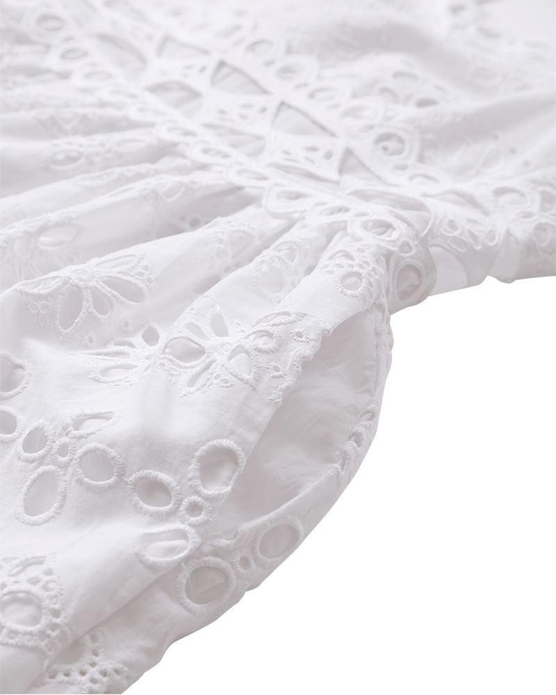 CMGIA – KLEID MIT SPITZE IN WEISS