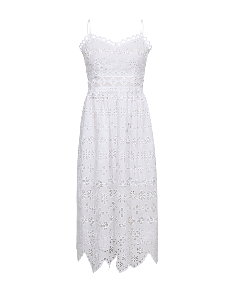 CMGIA – KLEID MIT SPITZE IN WEISS