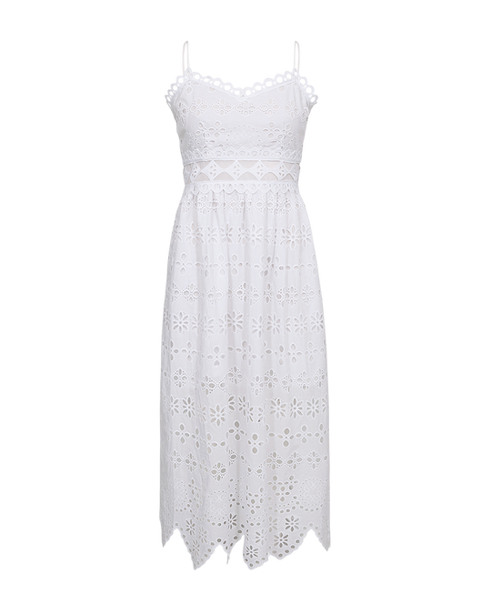CMGIA – KLEID MIT SPITZE IN WEISS