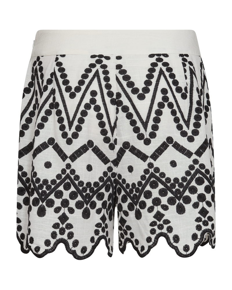 CMEMBROIDERY - SHORTS MED ALLOVER BRODERI I HVID OG SORT