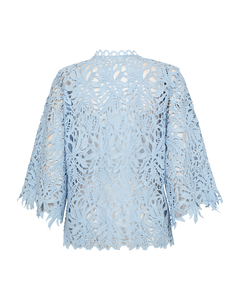 CMMALUKY – HEMD MIT ALLOVER-SPITZE IN BLAU