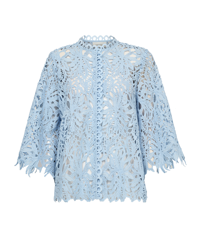 CMMALUKY – HEMD MIT ALLOVER-SPITZE IN BLAU
