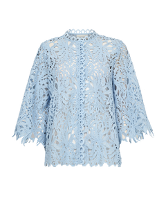 CMMALUKY – HEMD MIT ALLOVER-SPITZE IN BLAU