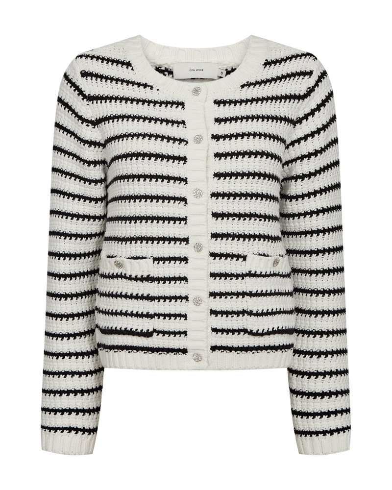 CMCOTTON - CARDIGAN IN WOLLWEISS UND SCHWARZ