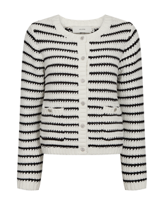 CMCOTTON - CARDIGAN IN WOLLWEISS UND SCHWARZ