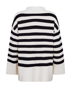 CMCOLIN – GERIPPTER PULLOVER IN WOLLWEISS UND SCHWARZ