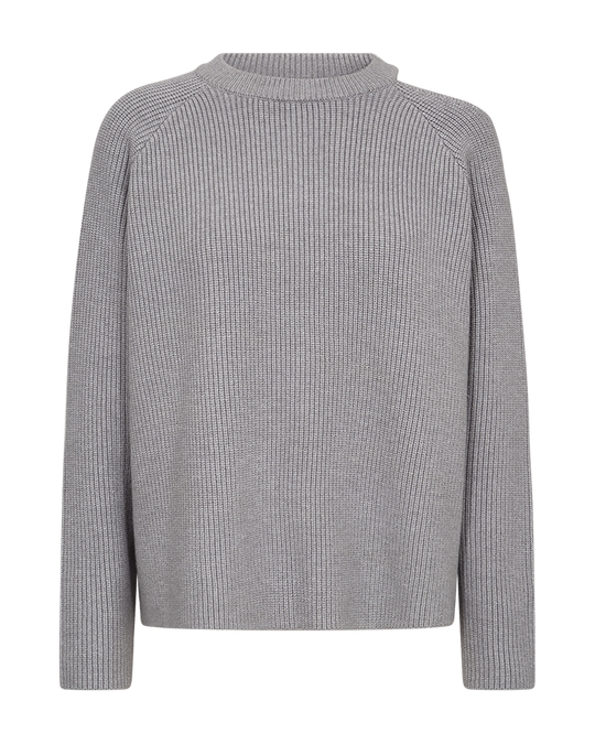 CMCOLIN – GERIPPTER PULLOVER IN GRAU