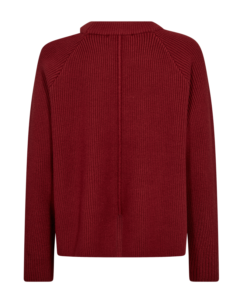 CMCOLIN - GERIPPTER PULLOVER IN ROT