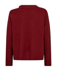 CMCOLIN - GERIPPTER PULLOVER IN ROT