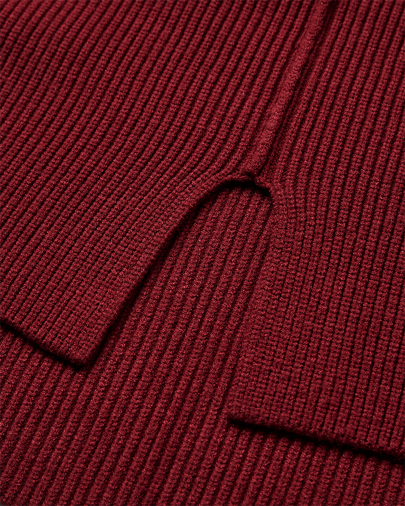 CMCOLIN - GERIPPTER PULLOVER IN ROT