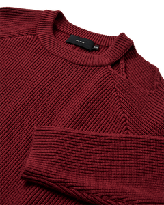 CMCOLIN - GERIPPTER PULLOVER IN ROT