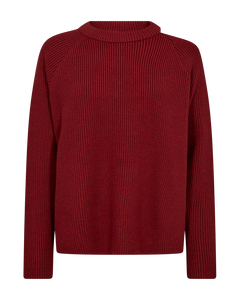 CMCOLIN - GERIPPTER PULLOVER IN ROT