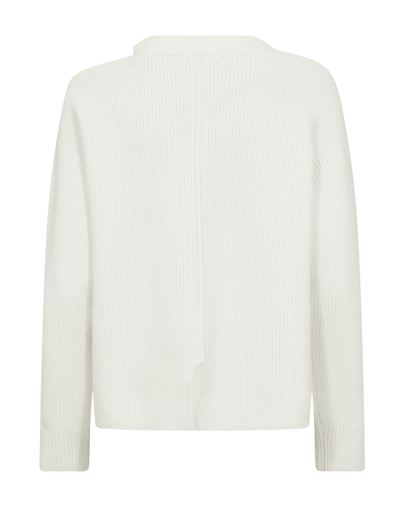 CMCOLIN - GERIPPTER PULLOVER IN WOLLWEISS