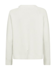 CMCOLIN - GERIPPTER PULLOVER IN WOLLWEISS