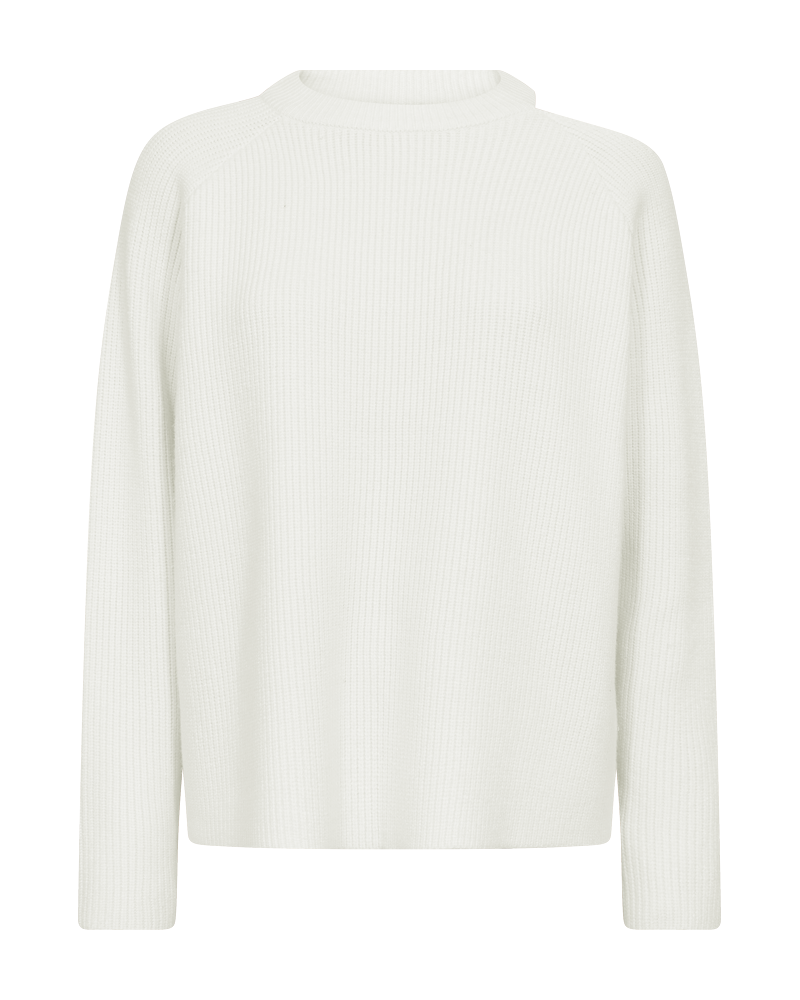 CMCOLIN - GERIPPTER PULLOVER IN WOLLWEISS
