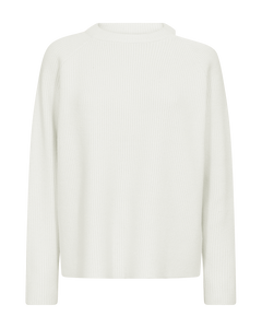 CMCOLIN - GERIPPTER PULLOVER IN WOLLWEISS