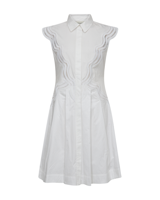 CMSHIRLEY – HEMDKLEID MIT CUT-AND-SEW-SPITZE IN WEISS