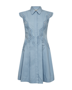CMSHIRLEY – HEMDKLEID MIT CUT-AND-SEW-SPITZE IN BLAU