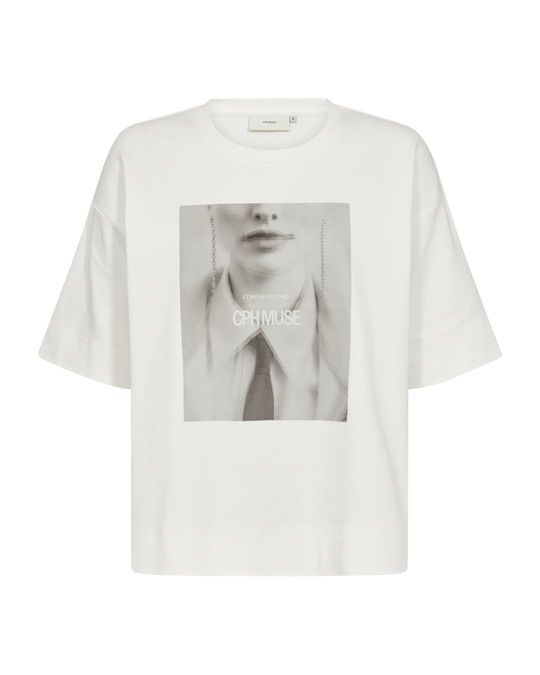 CMMUSE - T-SHIRT IN WOLLWEISS