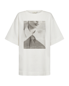 CMMUSE - T-SHIRT MIT PRINT IN WOLLWEISS