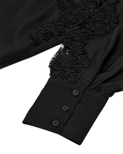 CMMOLLY – HEMD MIT SPITZE IN SCHWARZ